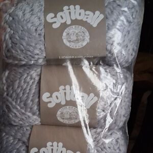 Lion Brand Softball Yarn - Gray